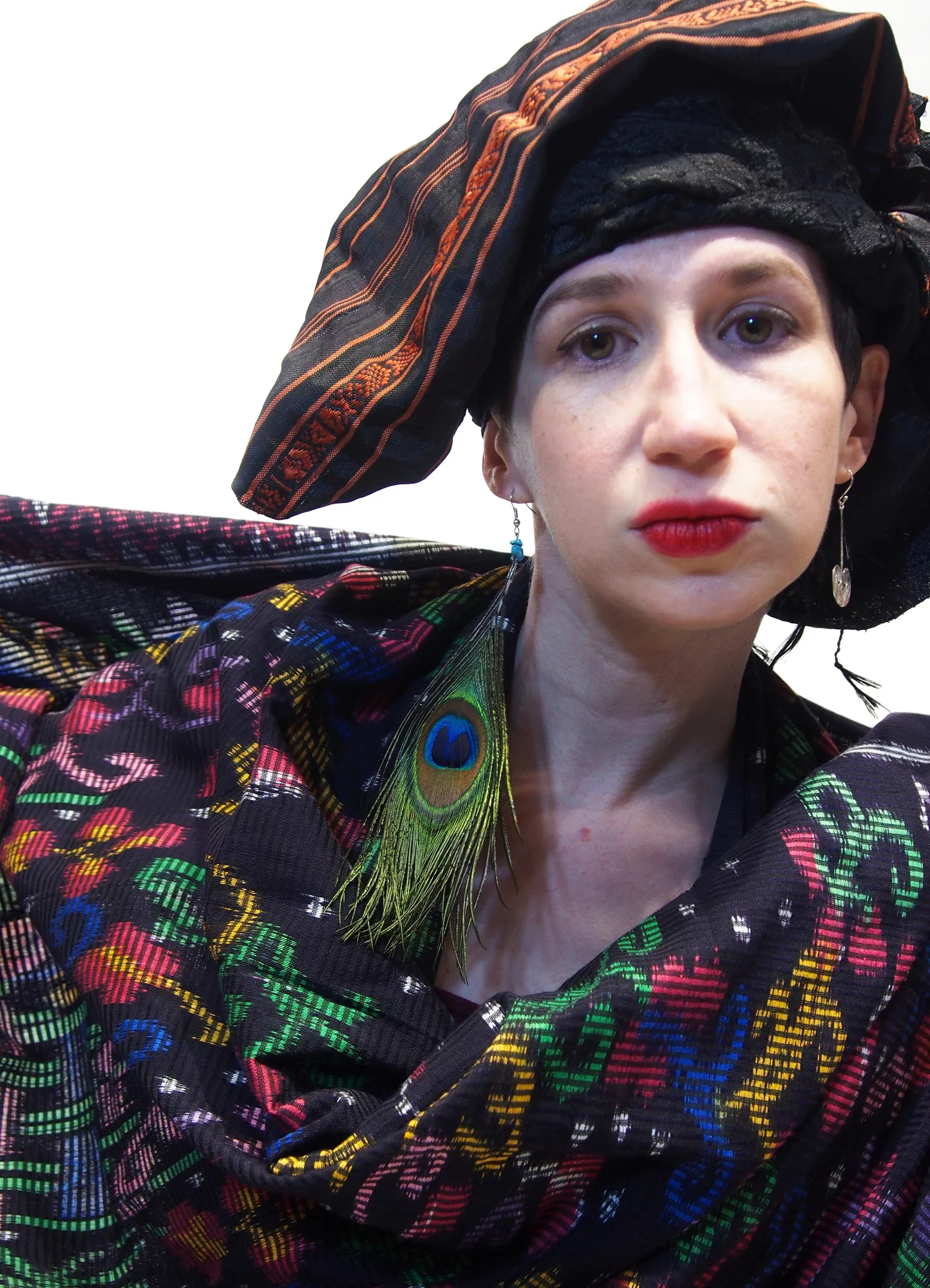 Ensemble 21: Floral Ikat Sarong from Bali, Indonesia with Laos Hilltribe Woven Scarf - Each Item Sold Separately - Image 3