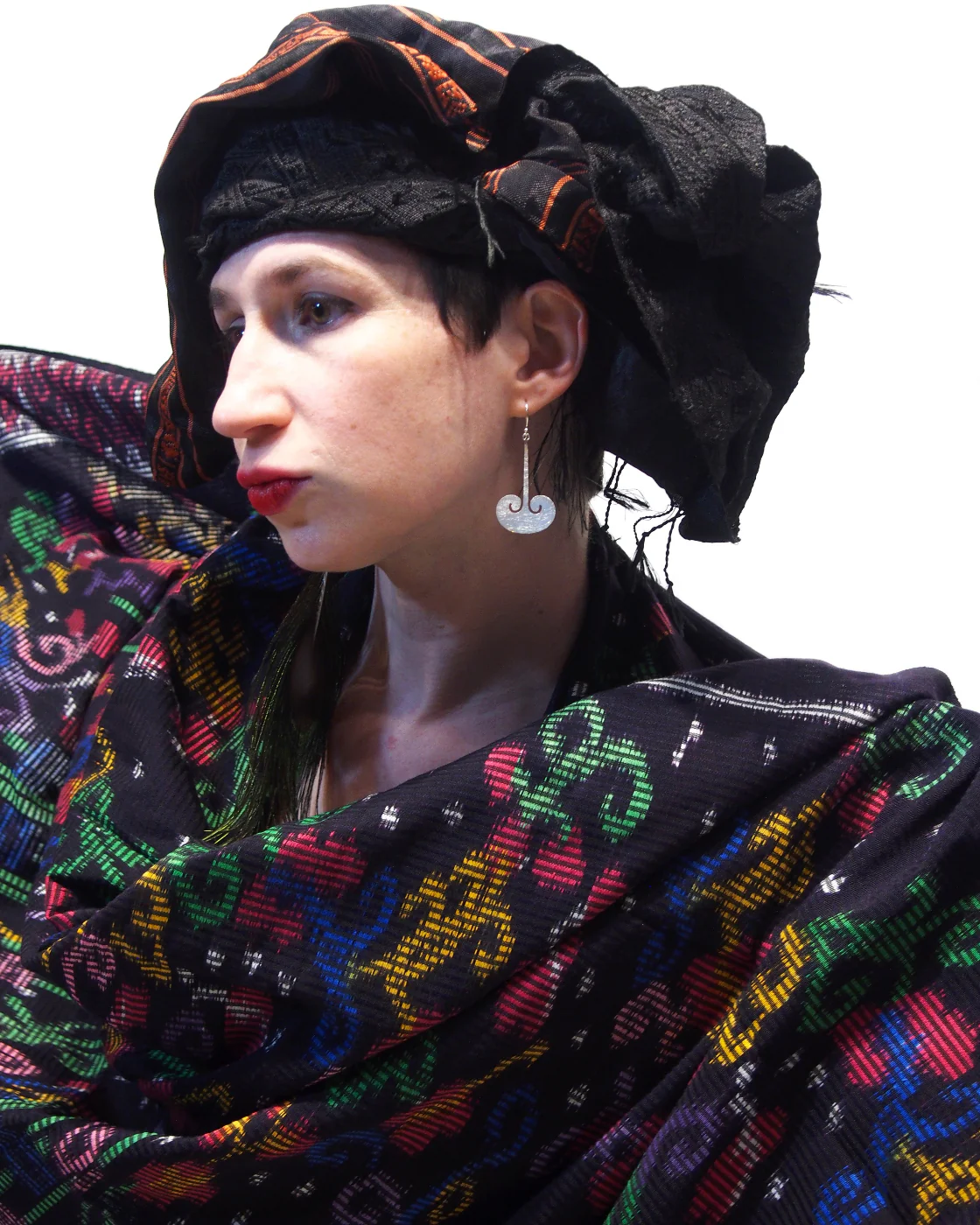 Ensemble 21: Floral Ikat Sarong from Bali, Indonesia with Laos Hilltribe Woven Scarf - Each Item Sold Separately - Image 4