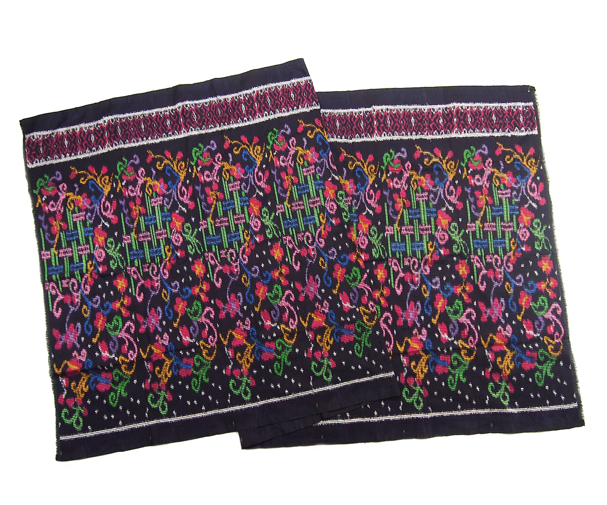 Ensemble 21: Floral Ikat Sarong from Bali, Indonesia with Laos Hilltribe Woven Scarf - Each Item Sold Separately - Image 5