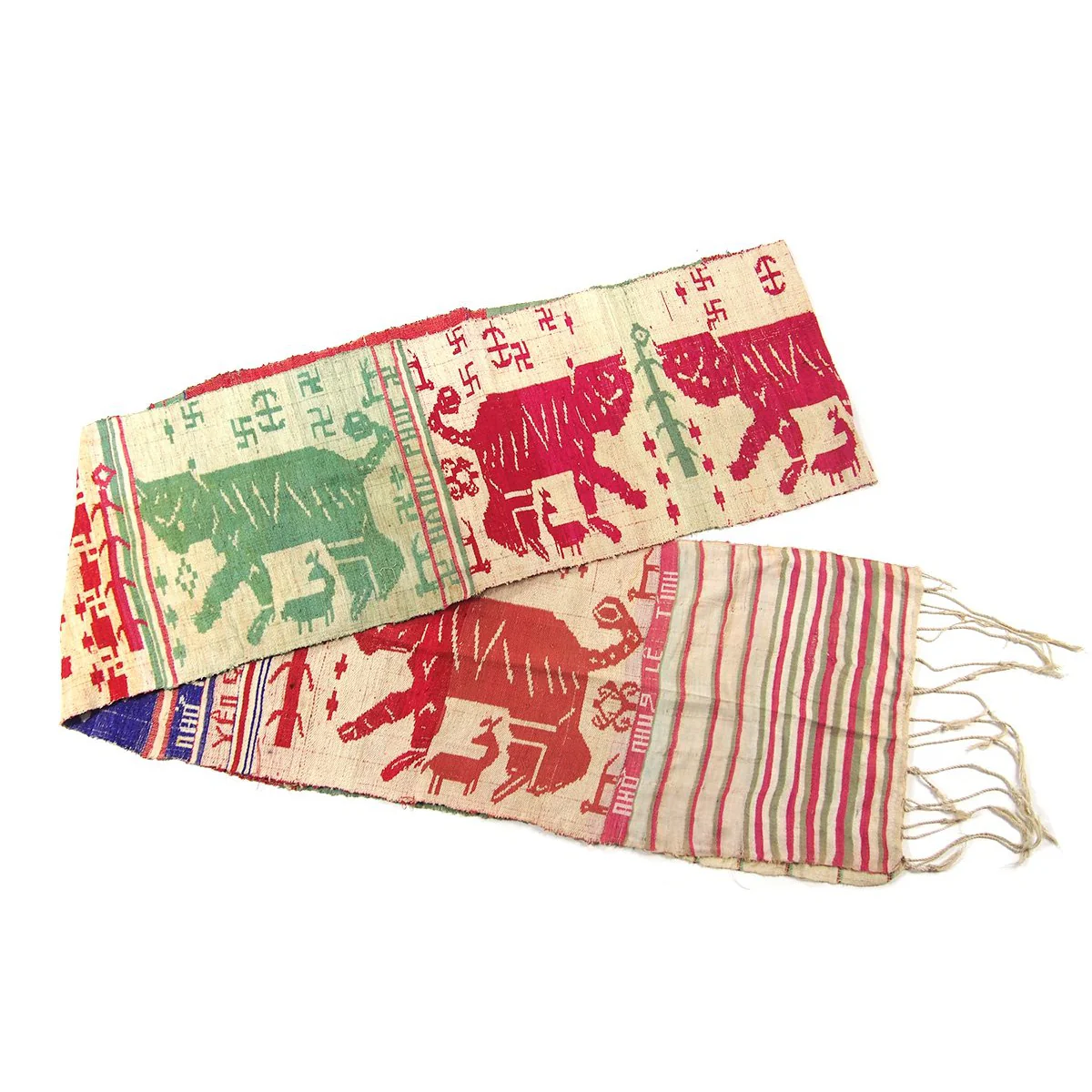 Ensemble 22: Vintage Shamanic Tiger Spirit Cloth with Suzani Cloth and Ikat Shawl - Each Item Sold Separately - Image 7