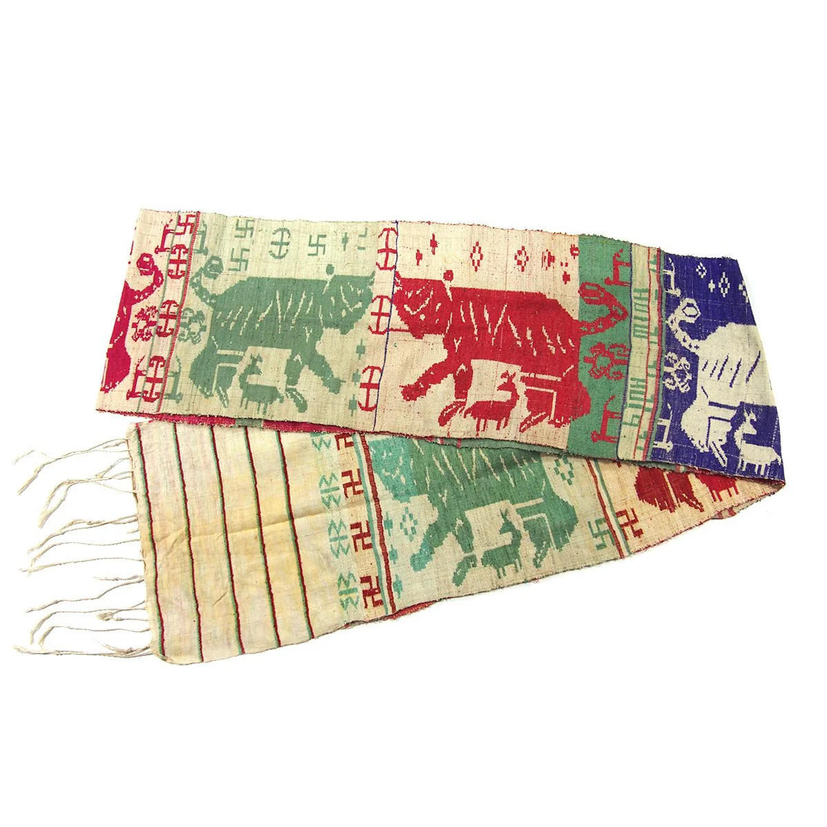 Ensemble 22: Vintage Shamanic Tiger Spirit Cloth with Suzani Cloth and Ikat Shawl - Each Item Sold Separately - Image 8