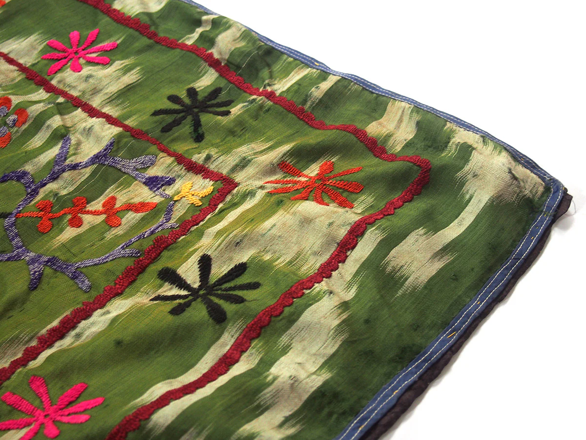 Ensemble 23: Vintage Suzani Tapestry with 100% Raw Silk Hand Dyed Scarf - Each Item Sold Separately - Image 6