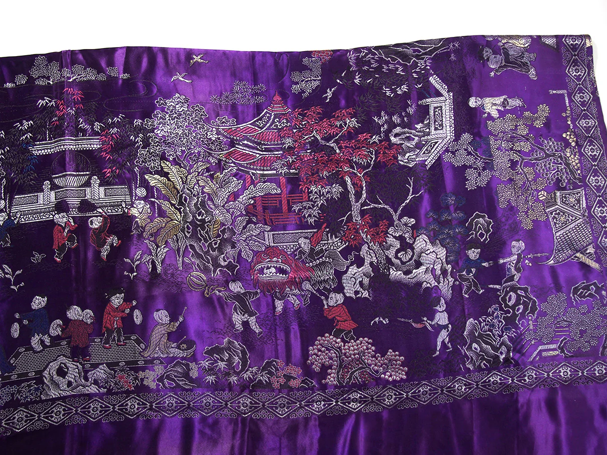 Ensemble 3: Chinese Wall Hanging and Indonesian Sarong with Peacock Feather Earrings and Jade Necklace - Each Item Sold Separately - Image 10
