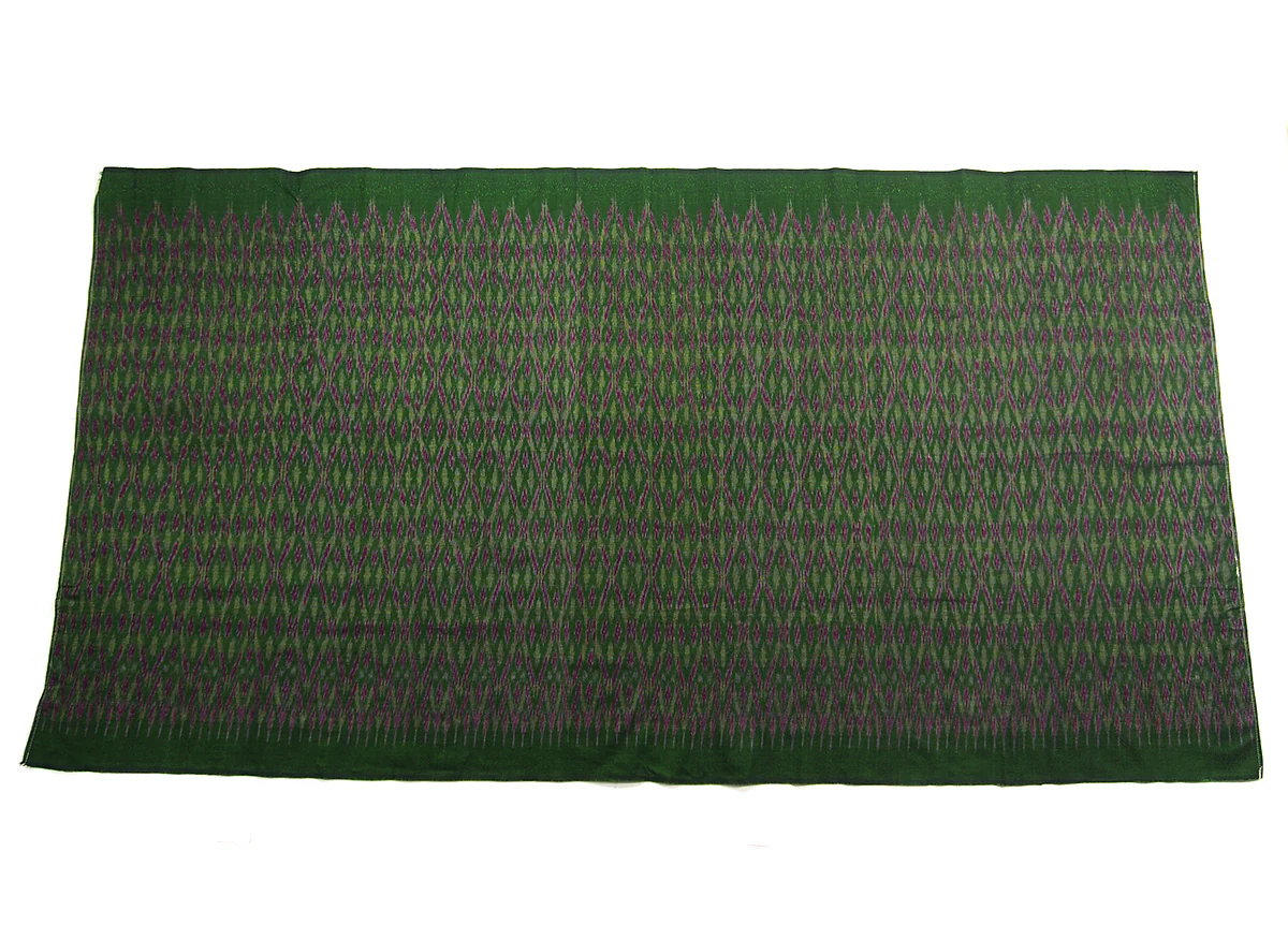 Ensemble 3: Chinese Wall Hanging and Indonesian Sarong with Peacock Feather Earrings and Jade Necklace - Each Item Sold Separately - Image 5