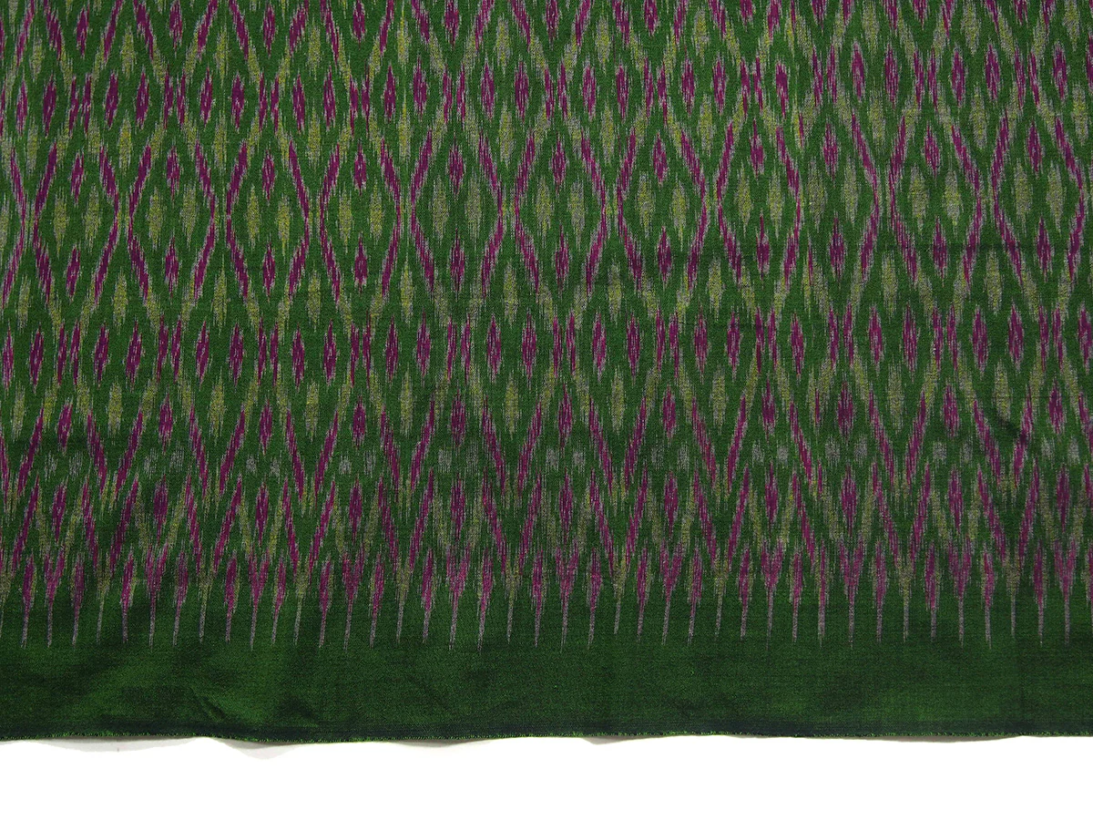Ensemble 3: Chinese Wall Hanging and Indonesian Sarong with Peacock Feather Earrings and Jade Necklace - Each Item Sold Separately - Image 6