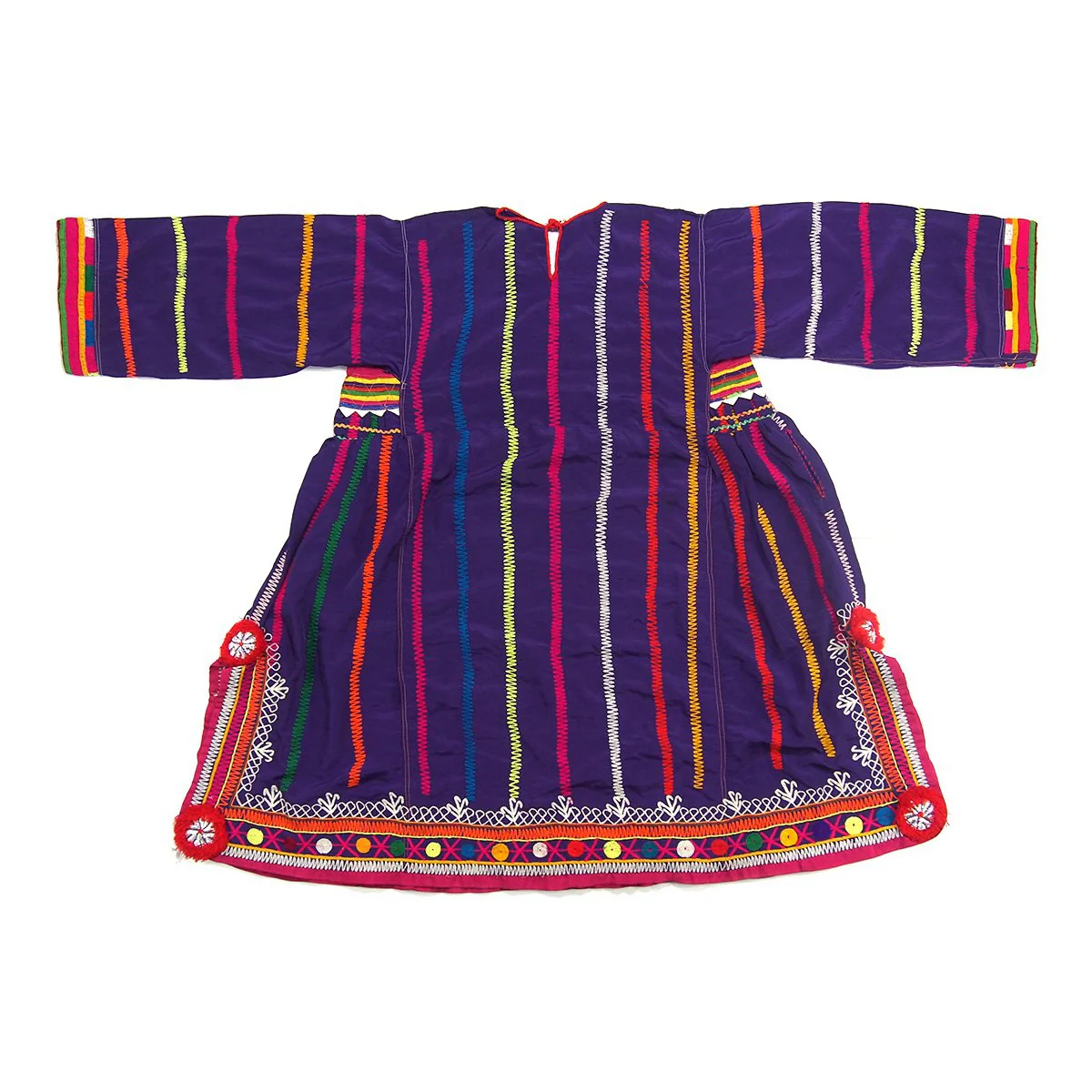Ensemble 4: Vintage Afghan Kuchi Tunic with Silk Indian Sari and Kuchi Necklace - Each Item Sold Separately - Image 10