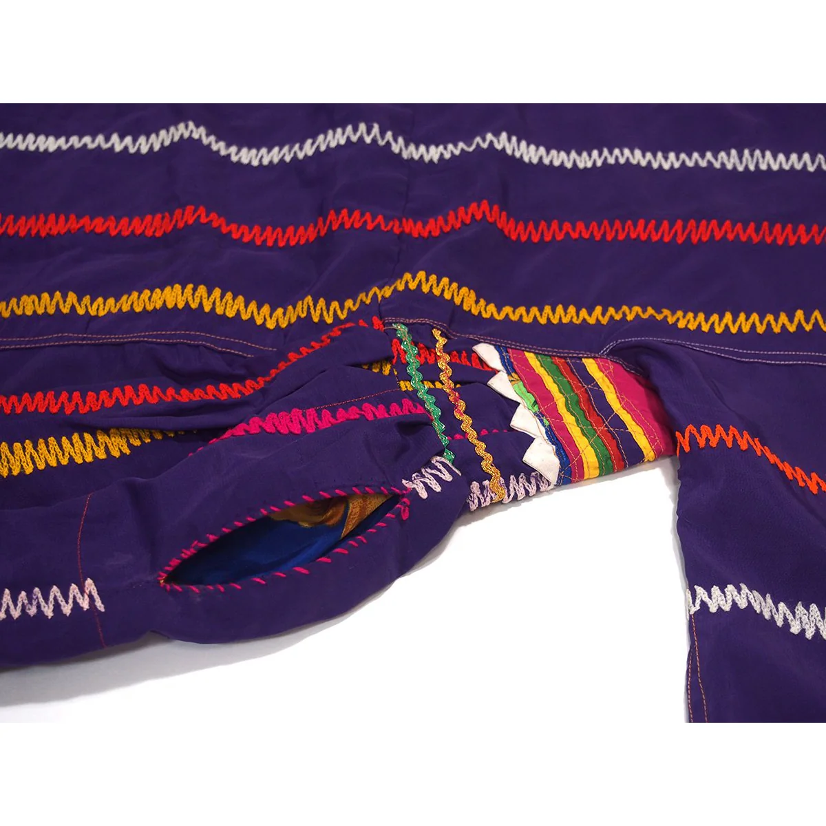 Ensemble 4: Vintage Afghan Kuchi Tunic with Silk Indian Sari and Kuchi Necklace - Each Item Sold Separately - Image 9
