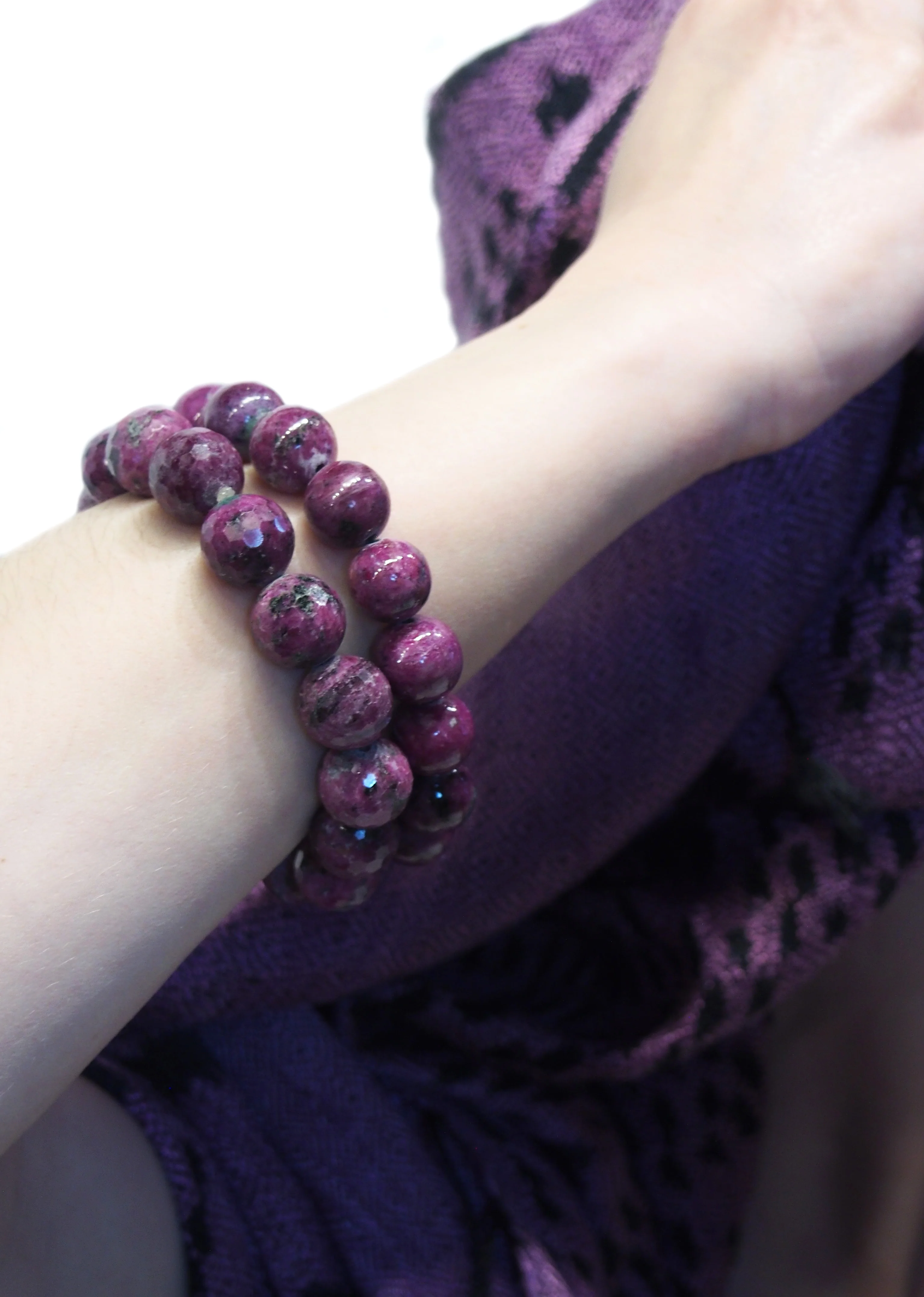 Ensemble 5: Handloomed Cotton Wrap/ Shawl from Lombok, Indonesia with Thai Sterling Silver Tribal Earrings and Naga Turquoise Glass Heirloom Bead Strands - Each Item Sold Separately - Image 5