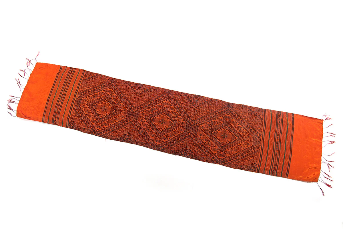 Ensemble 8: Thailand Printed Sarong Wrap with Laos Hilltribe Embroidered Shawl - Each Item Sold Separately - Image 5