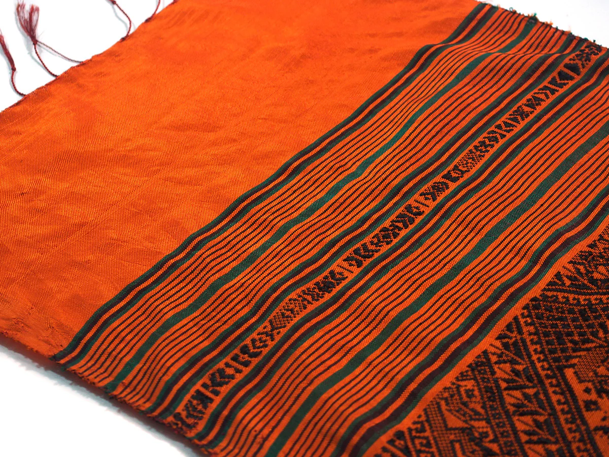 Ensemble 8: Thailand Printed Sarong Wrap with Laos Hilltribe Embroidered Shawl - Each Item Sold Separately - Image 7
