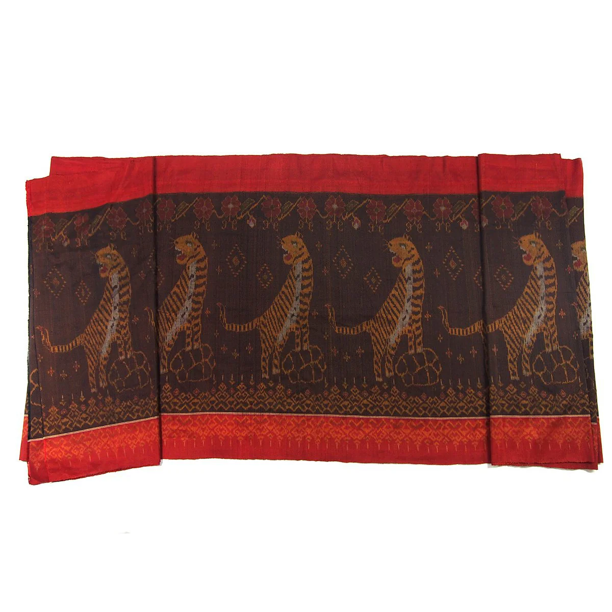 Tiger Ikat Heirloom 100% Silk Hand Woven Textile 26 Foot Length from Thailand - Image 4