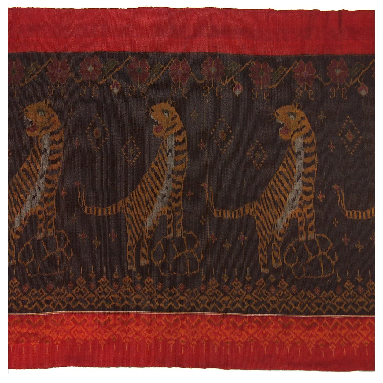 Tiger Ikat Heirloom 100% Silk Hand Woven Textile 26 Foot Length from Thailand - Image 5