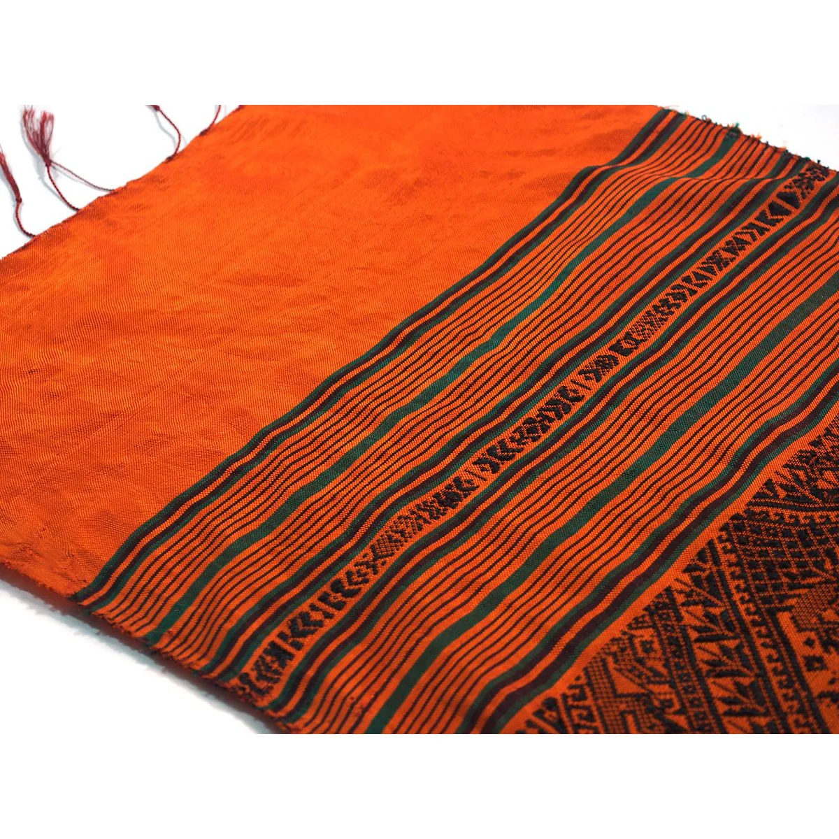 Tiger Ikat Heirloom 100% Silk Hand Woven Textile 26 Foot Length from Thailand - Image 8