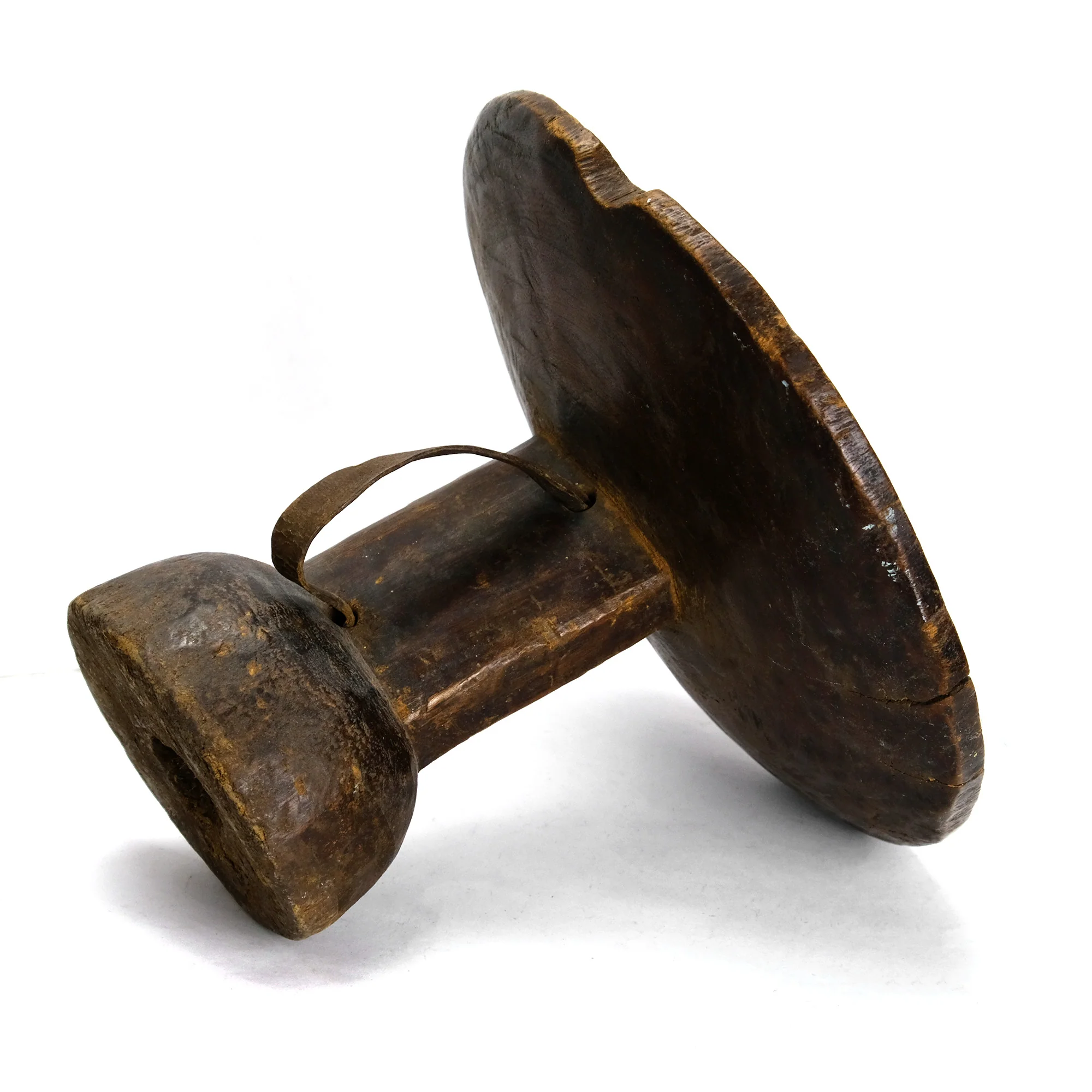 Ethiopian Headrest With Ornate Tin Nail Design - Image 4
