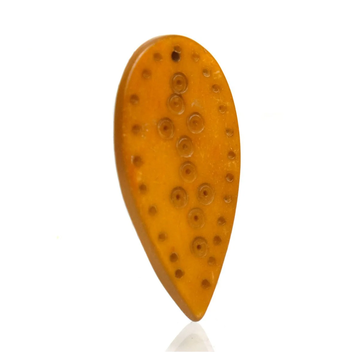 Ethiopian Shield with Evil Eye Charms Hand Carved Cow Bone Pendant - Image 3