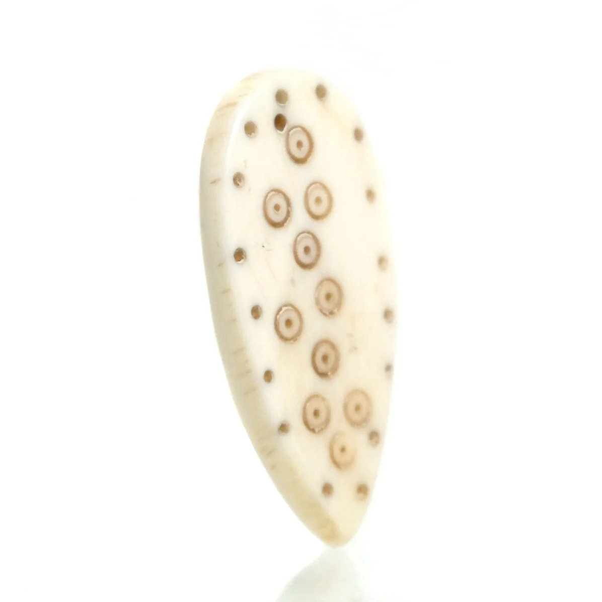 Ethiopian Shield with Evil Eye Charms Hand Carved Cow Bone Pendant - Image 5