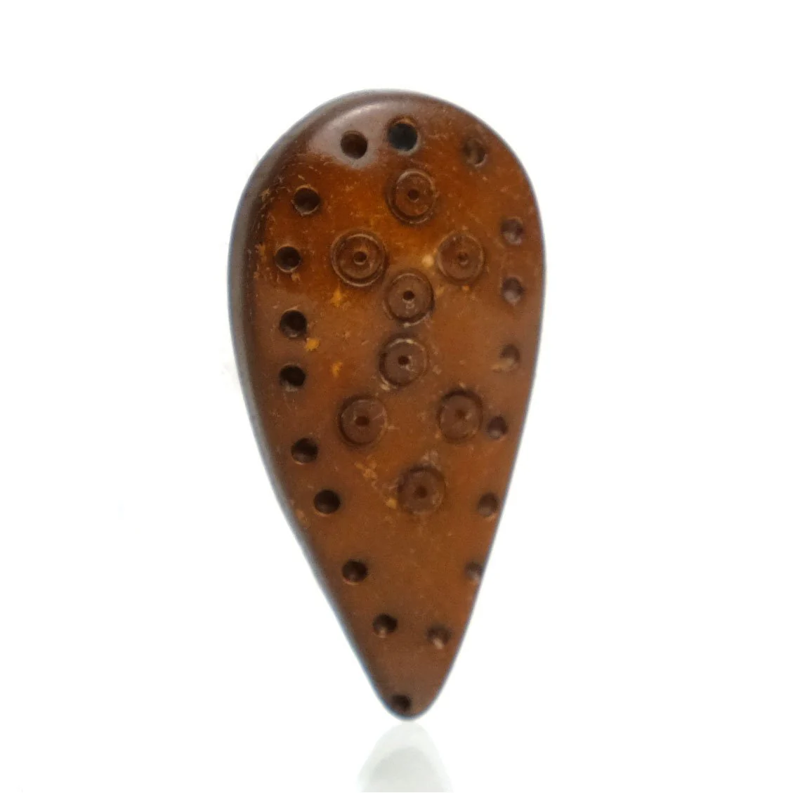 Ethiopian Shield with Evil Eye Charms Hand Carved Cow Bone Pendant - Image 6