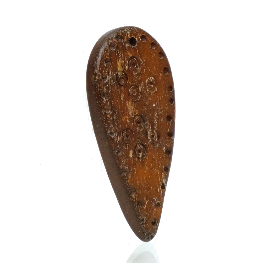 Ethiopian Shield with Evil Eye Charms Hand Carved Cow Bone Pendant - Image 7