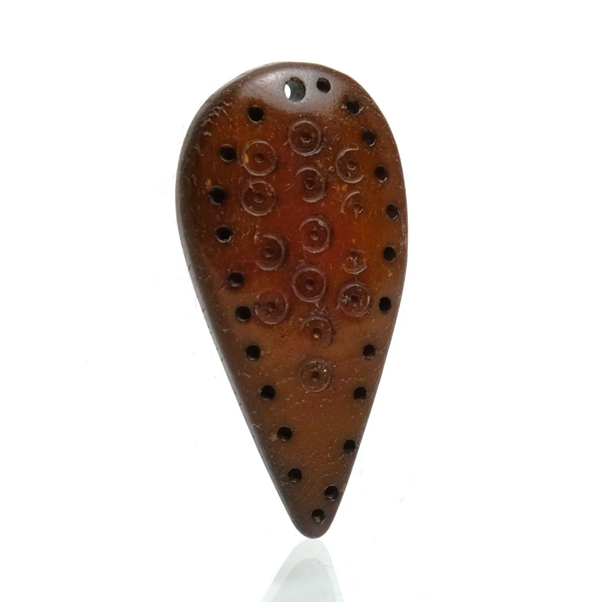 Ethiopian Shield with Evil Eye Charms Hand Carved Cow Bone Pendant - Image 8