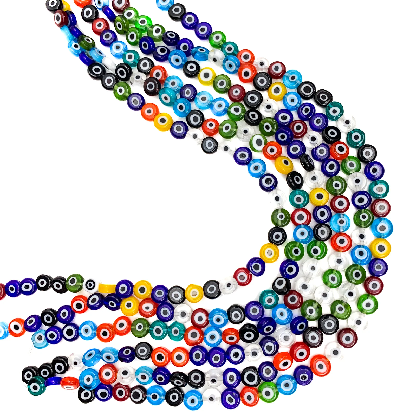 Evil Eye Disc 6mm Beads Glass Bead Strand - Image 2