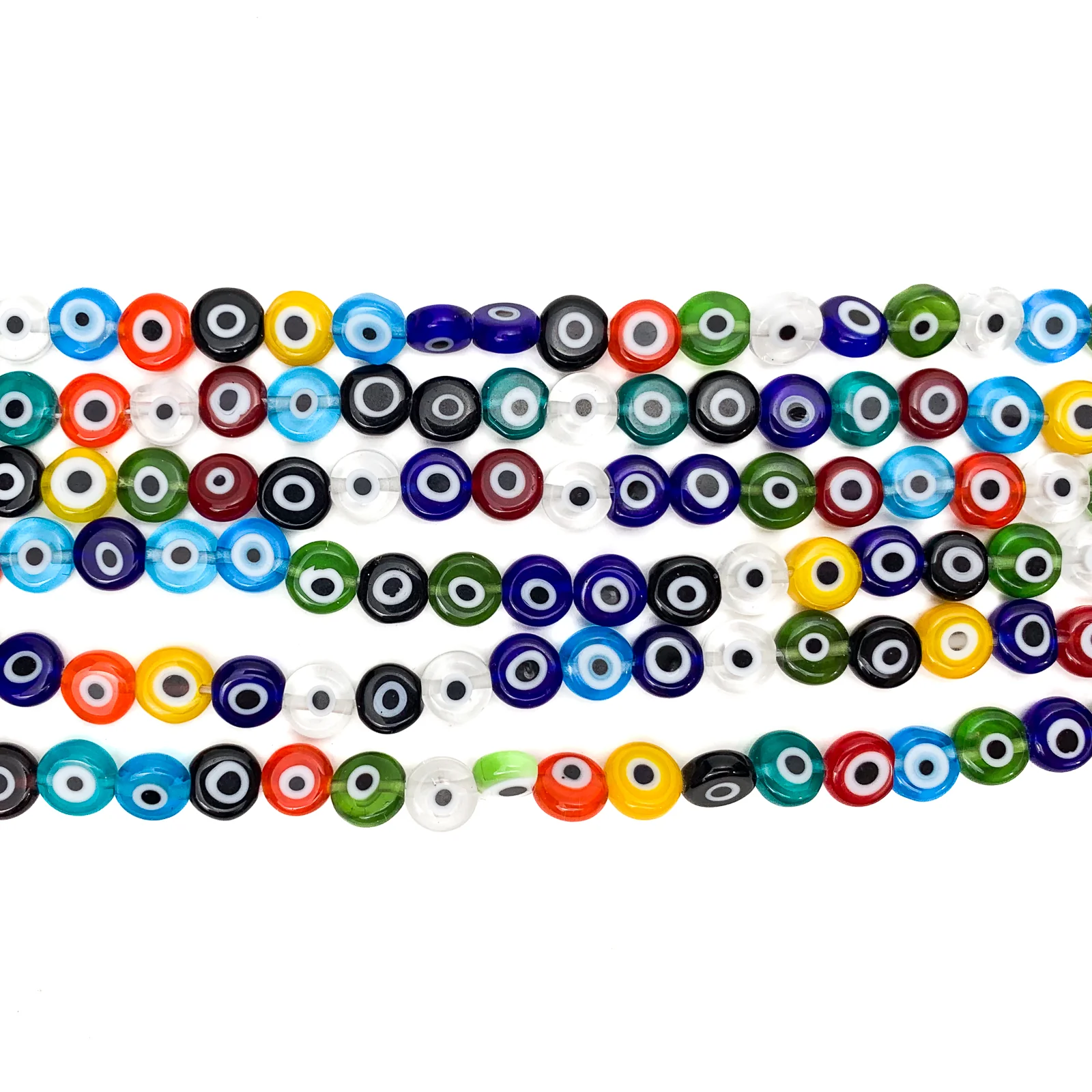 Evil Eye Disc 6mm Beads Glass Bead Strand - Image 4