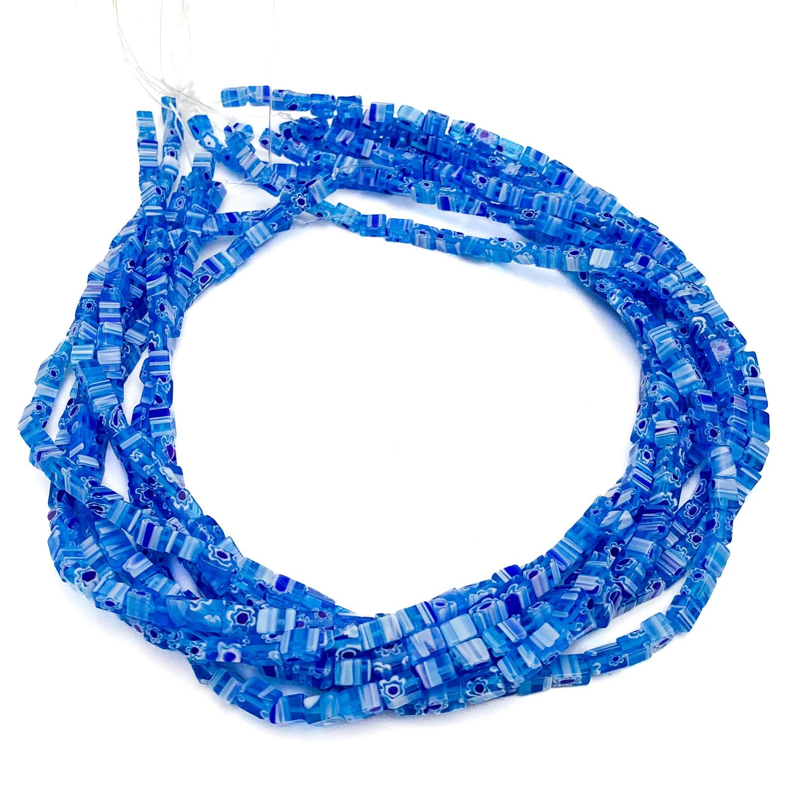 Evil Eye Rectangle 6mm Glass Bead Strand - Image 3
