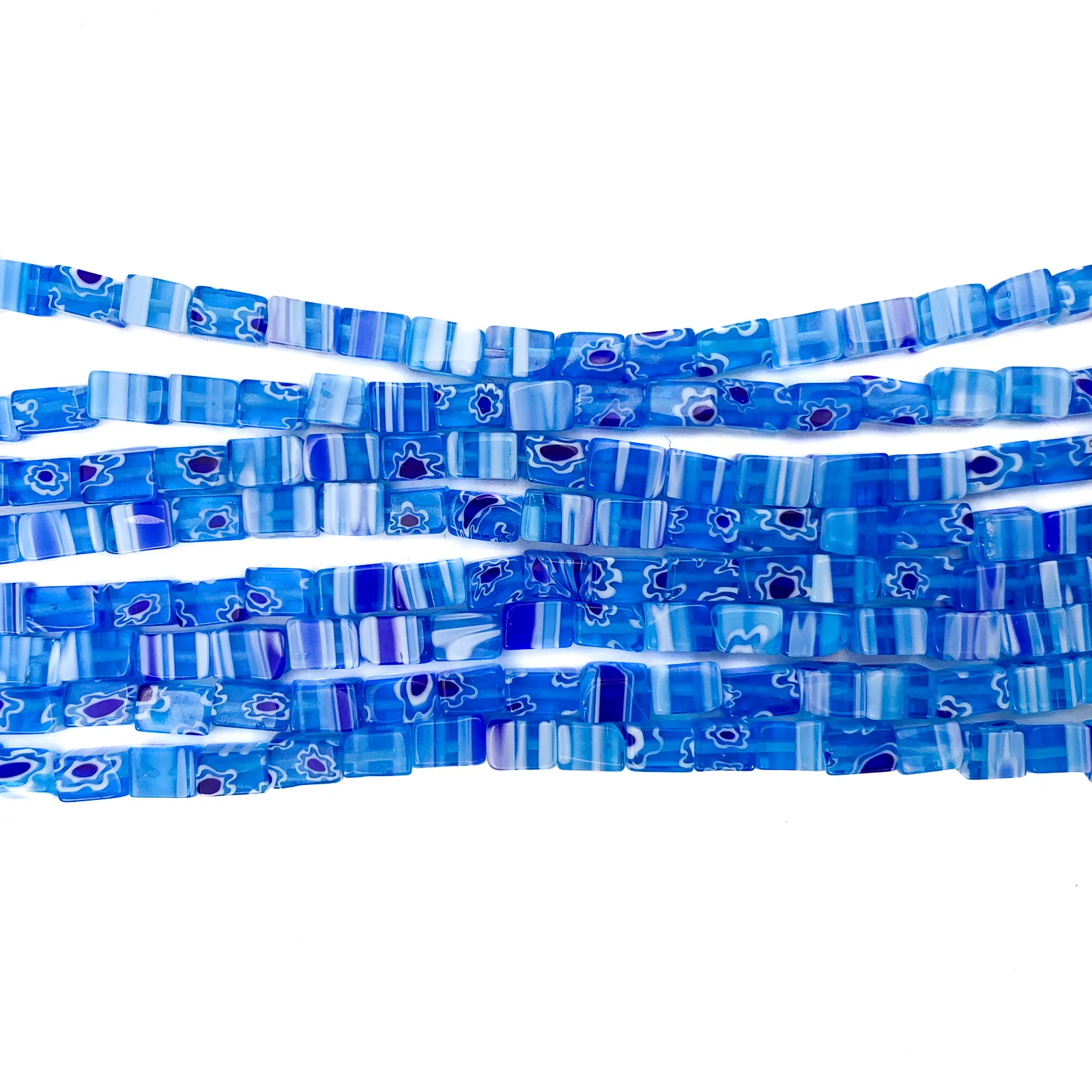 Evil Eye Rectangle 6mm Glass Bead Strand - Image 4