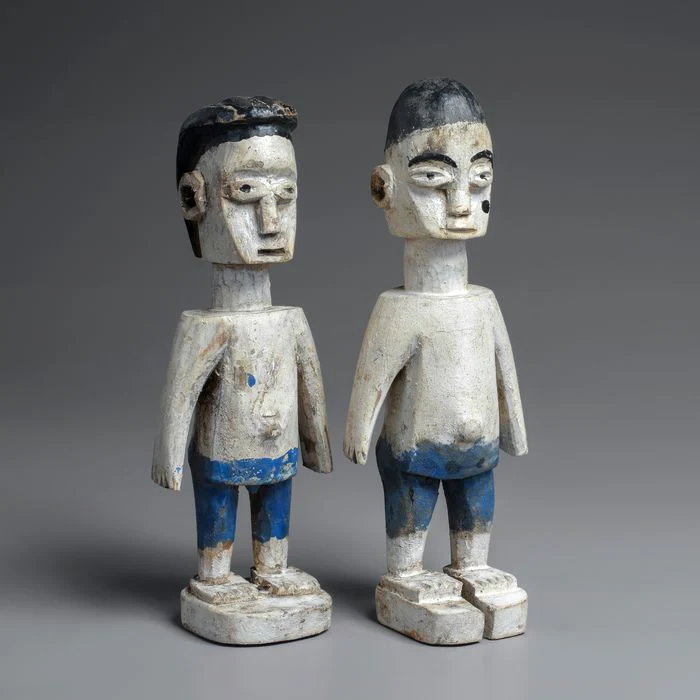 Fon Hohovi Twin Pair Memorial Figures by The "Master of the Blue Shorts Carver", Benin / Togo #297 #298 - Image 3