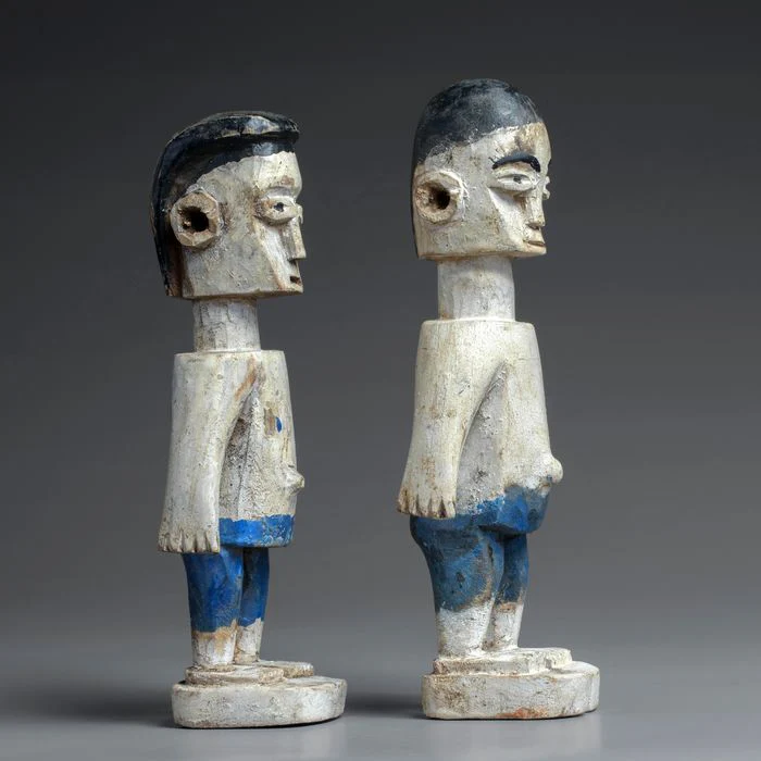 Fon Hohovi Twin Pair Memorial Figures by The "Master of the Blue Shorts Carver", Benin / Togo #297 #298 - Image 4