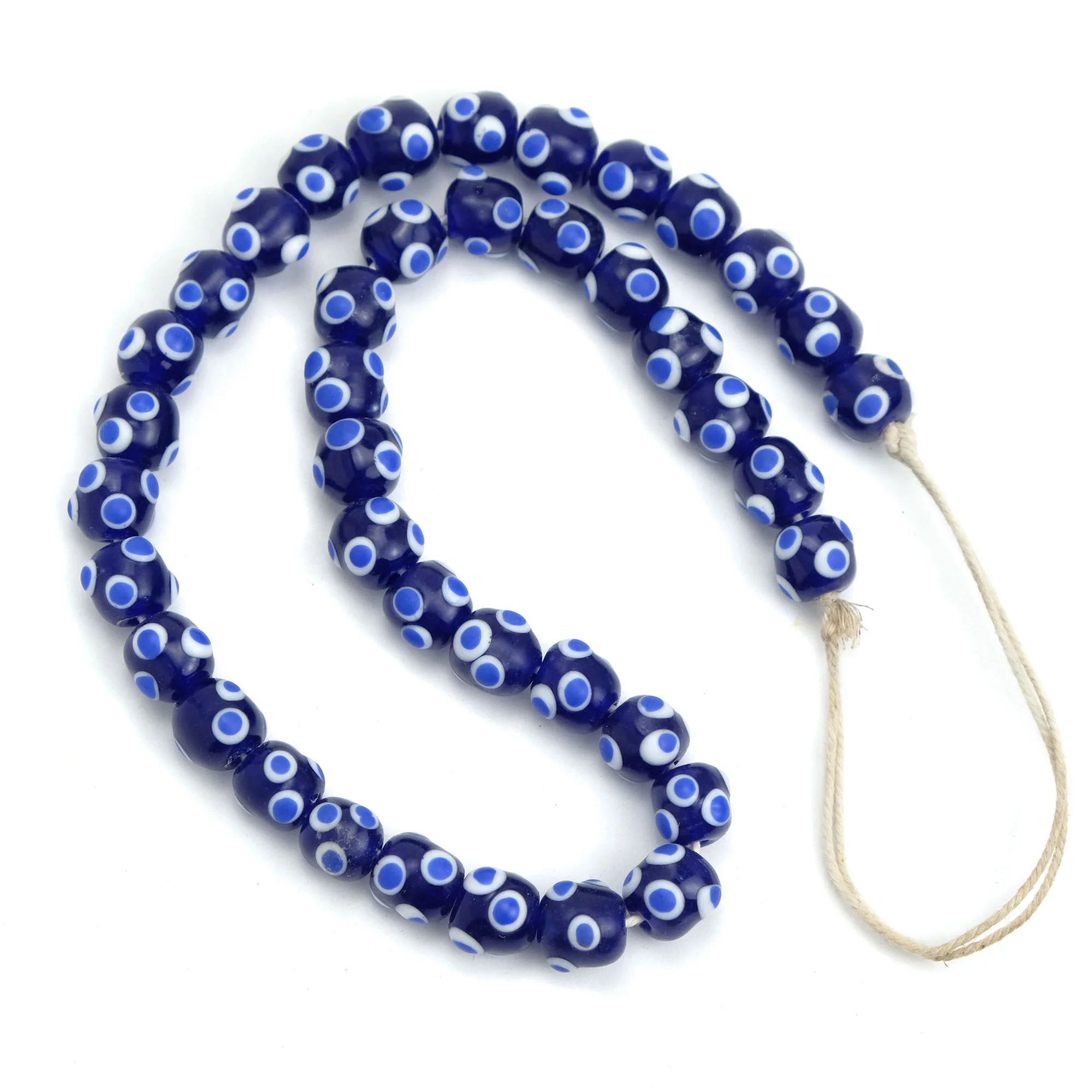 Eye Beads Recycled Glass Strand / Necklace #10 - Image 2