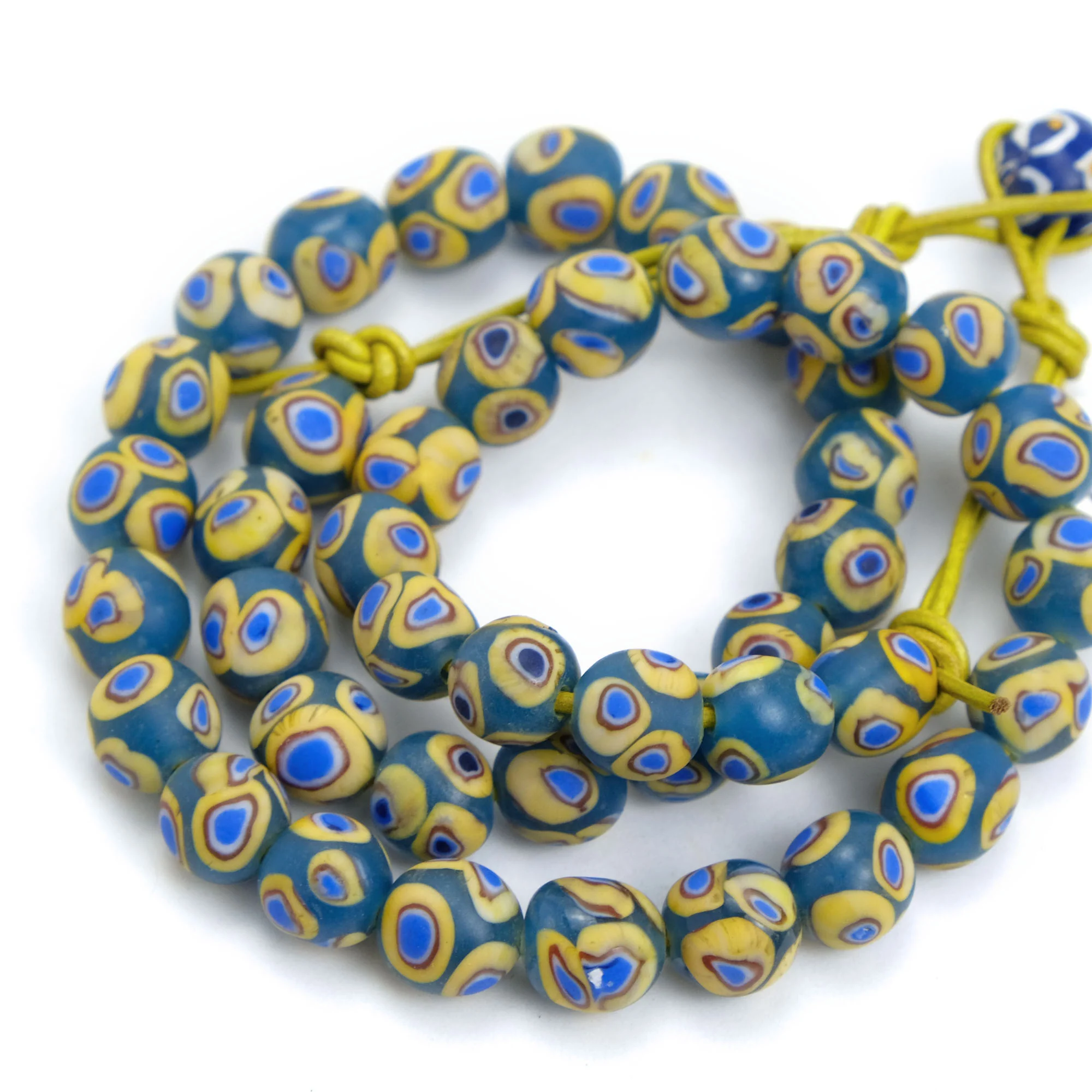 Eye Beads Recycled Glass Strand / Necklace #16 - Image 2