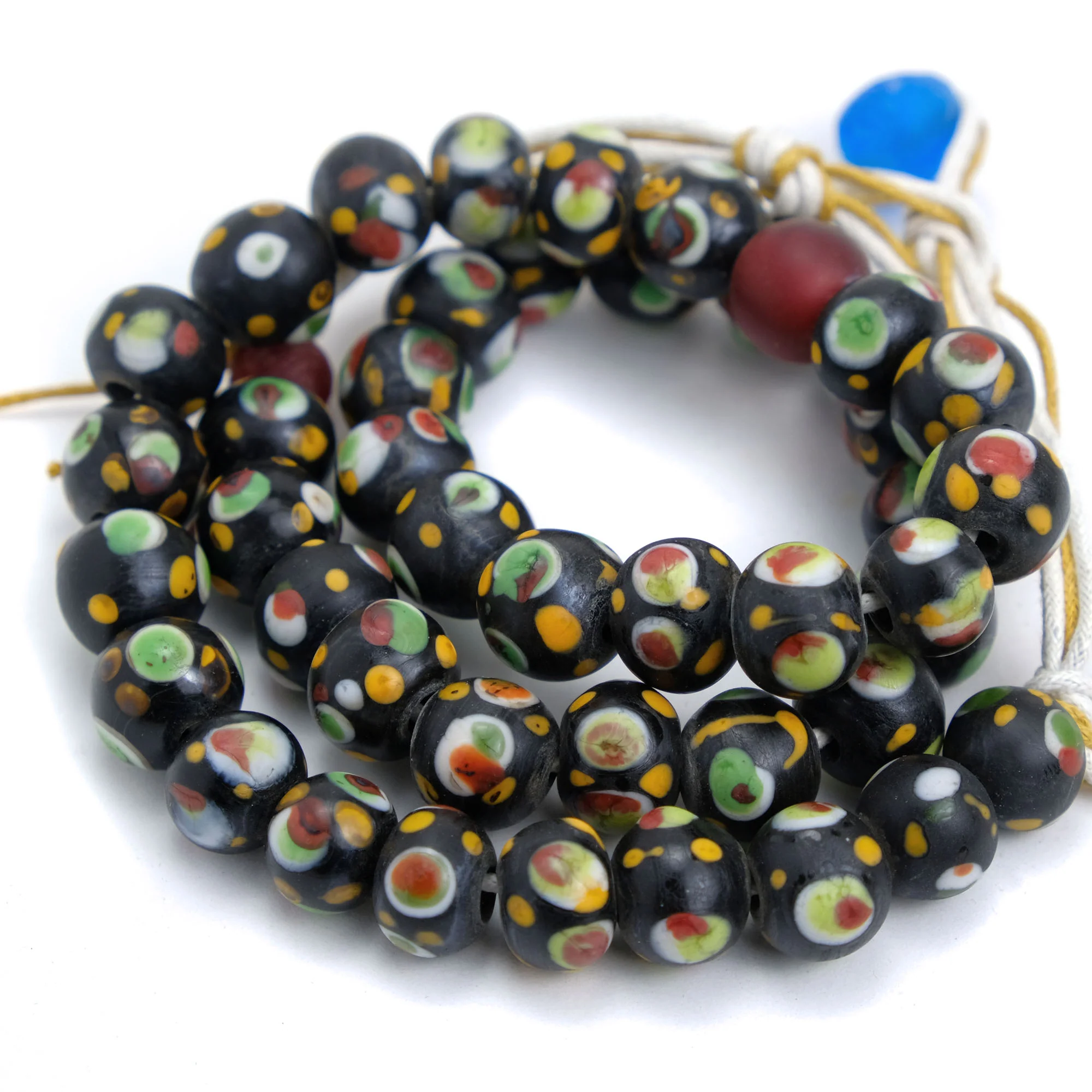 Eye Beads Recycled Glass Strand / Necklace #31 - Image 2
