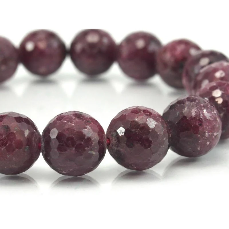Ruby-Zoisite Faceted Stretch Bracelet 13mm - Image 2
