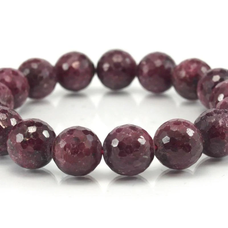 Ruby-Zoisite Faceted Stretch Bracelet 13mm - Image 3