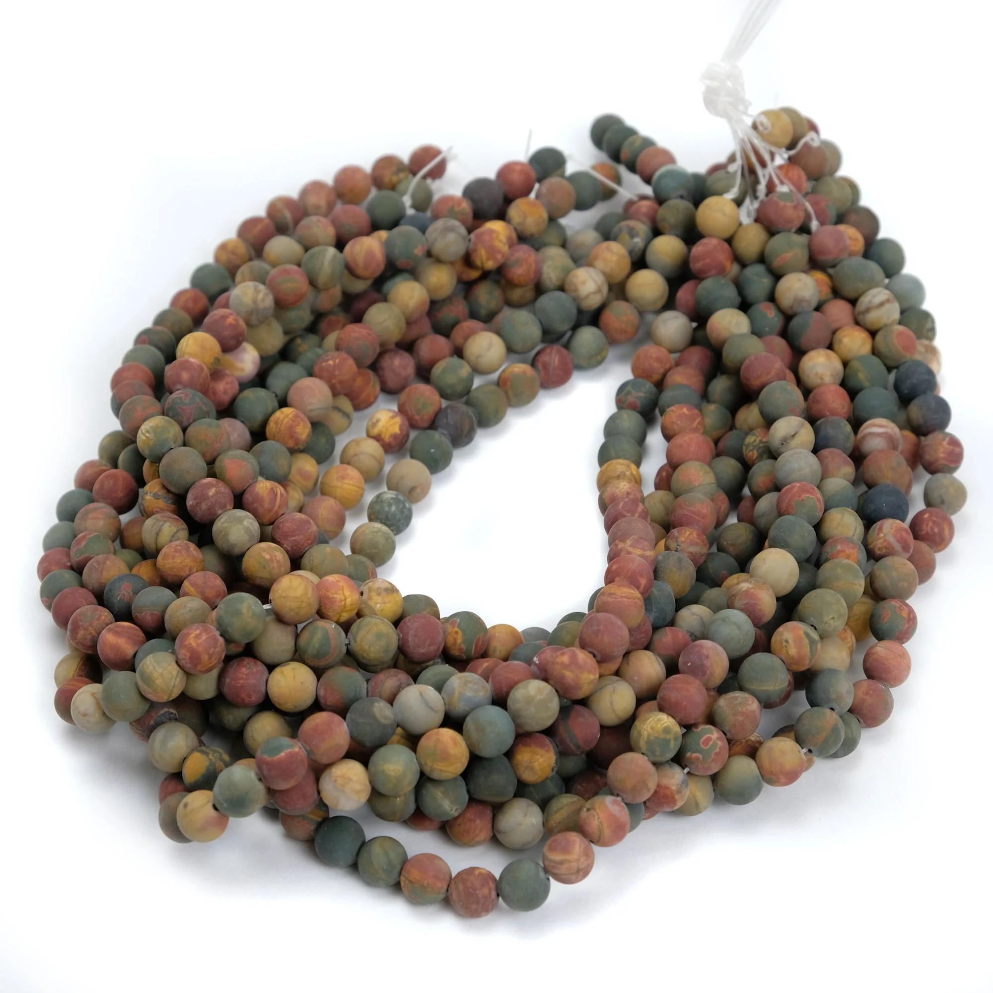 Fancy Jasper 8mm Matte Smooth Rounds - Image 2
