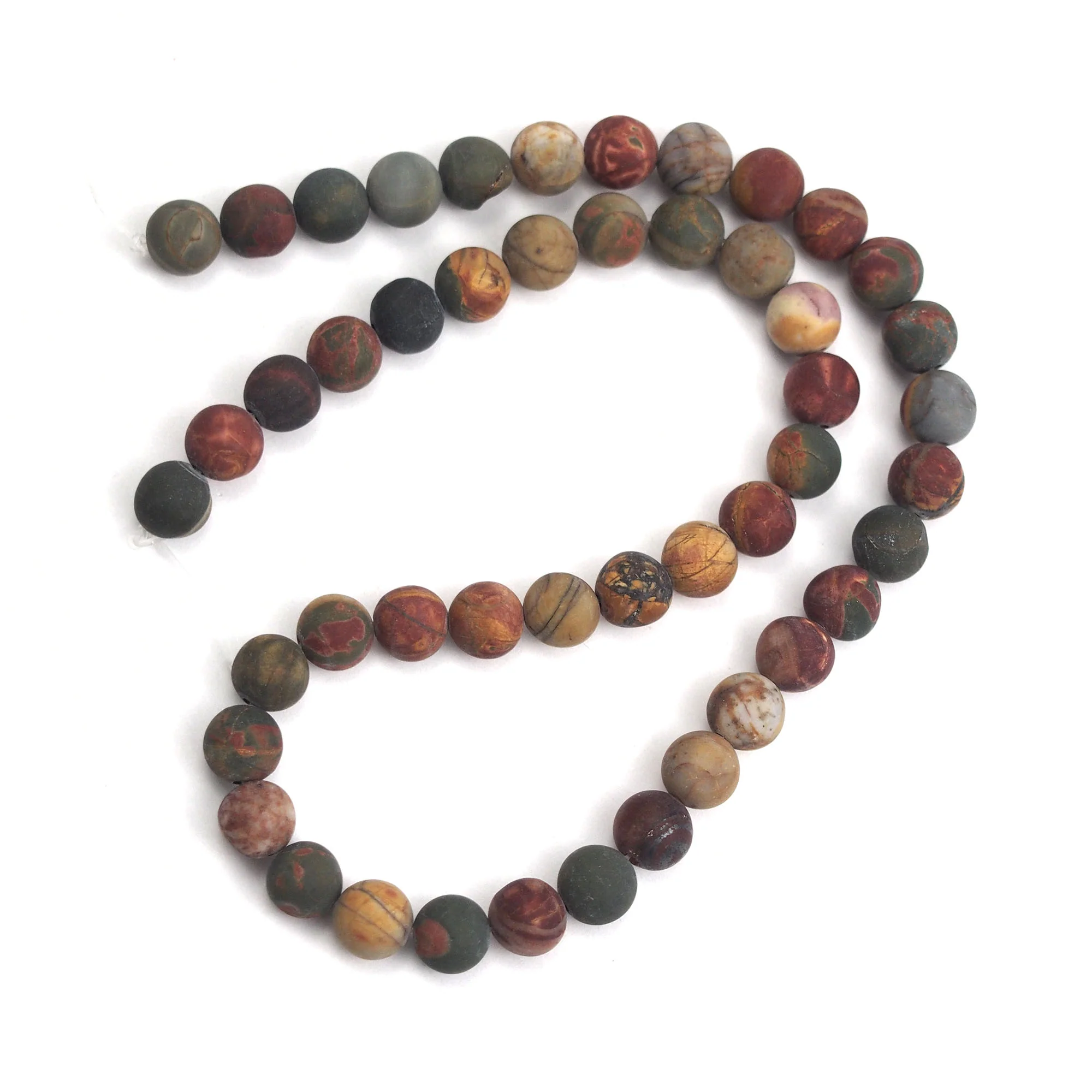 Fancy Jasper 8mm Matte Smooth Rounds - Image 3