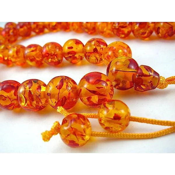 Faux Amber Resin Mala 14mm - Image 2