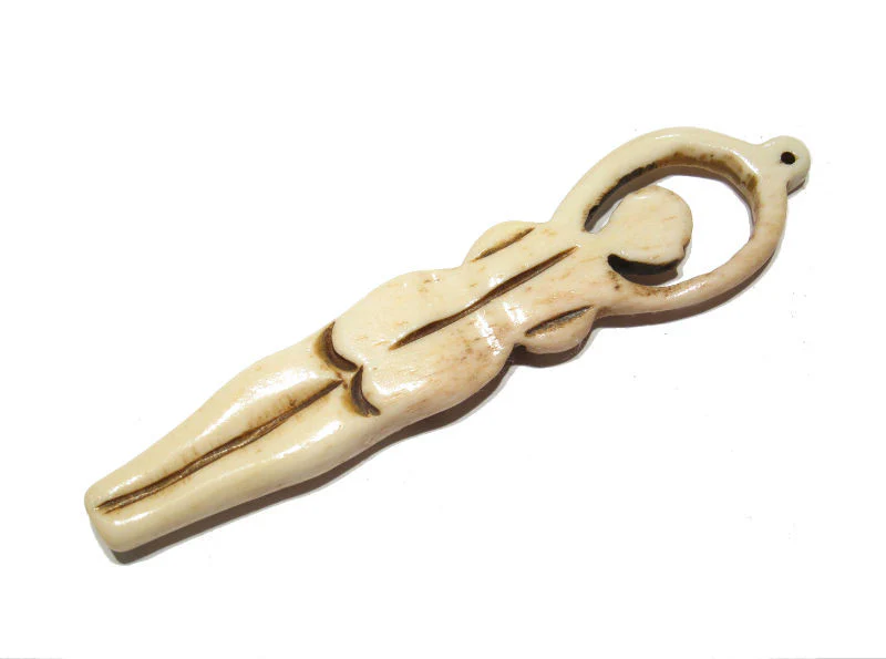 Female Fertility Goddess Bone Pendant 1 - Image 4