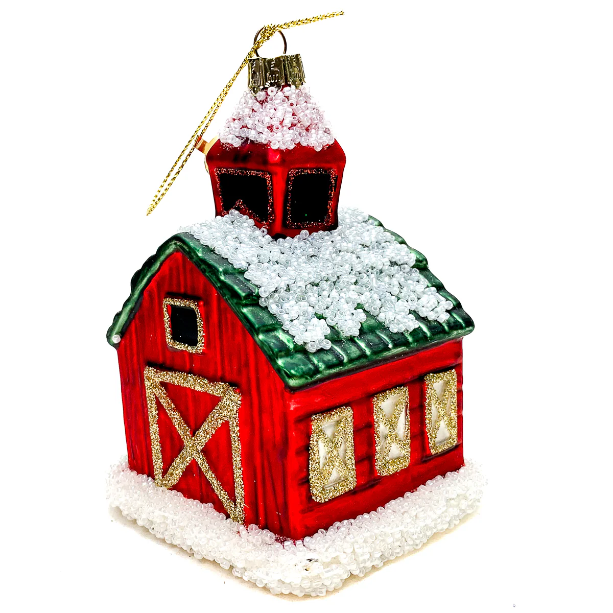 Festive Vintage Barn Ornament - Image 3