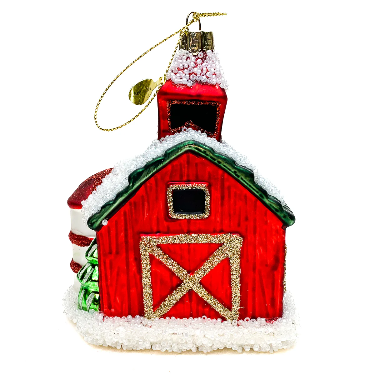 Festive Vintage Barn Ornament - Image 4