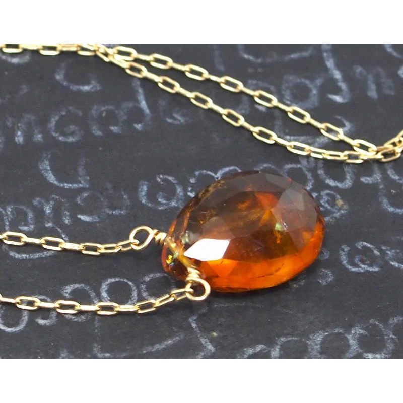 Fiery Citrine Necklace On Gold Filled Chain With Gold Filled Lobster Clasp - Image 2