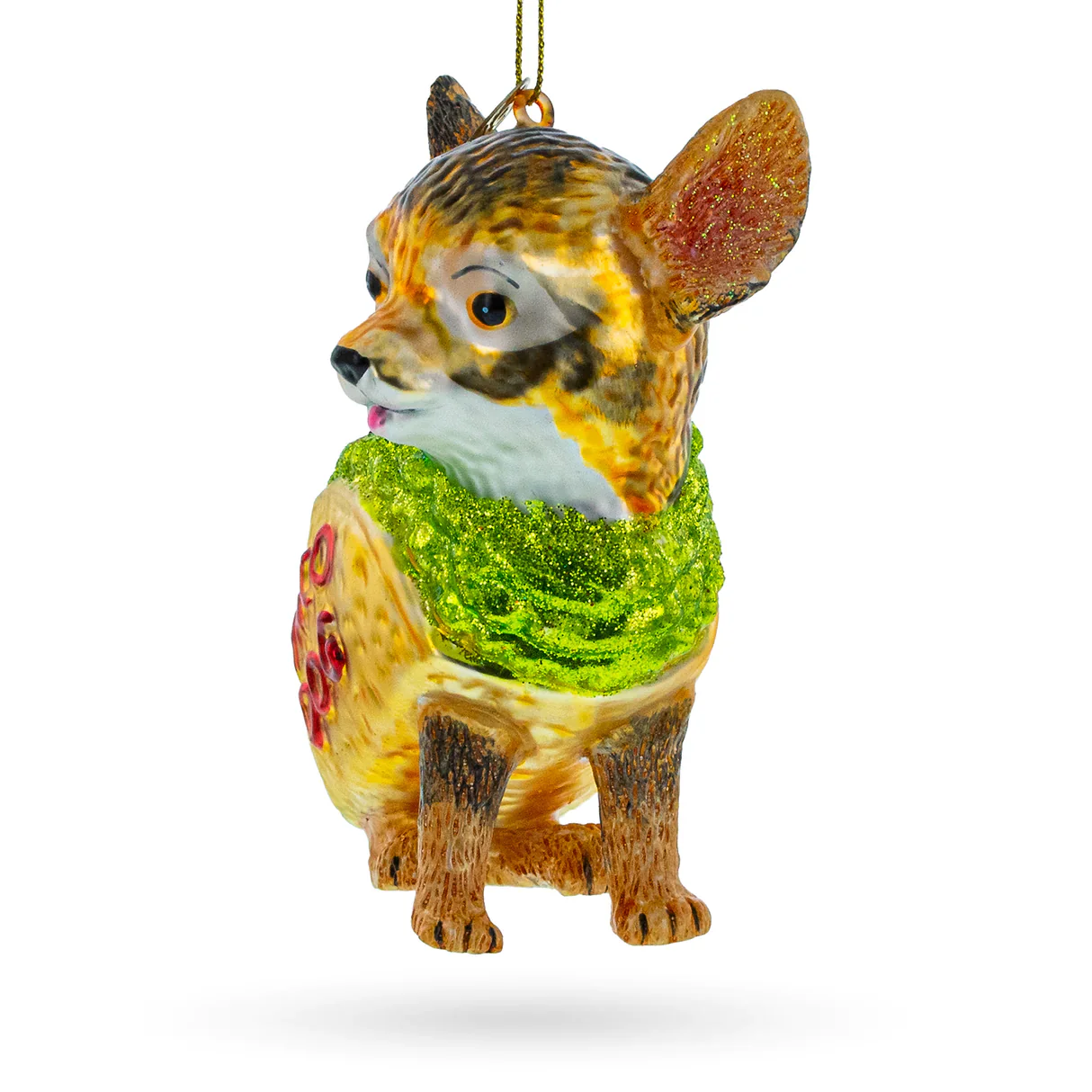 Fiesta Pup: Taco Wearing Chihuahua Dog Ornament PS - Image 2