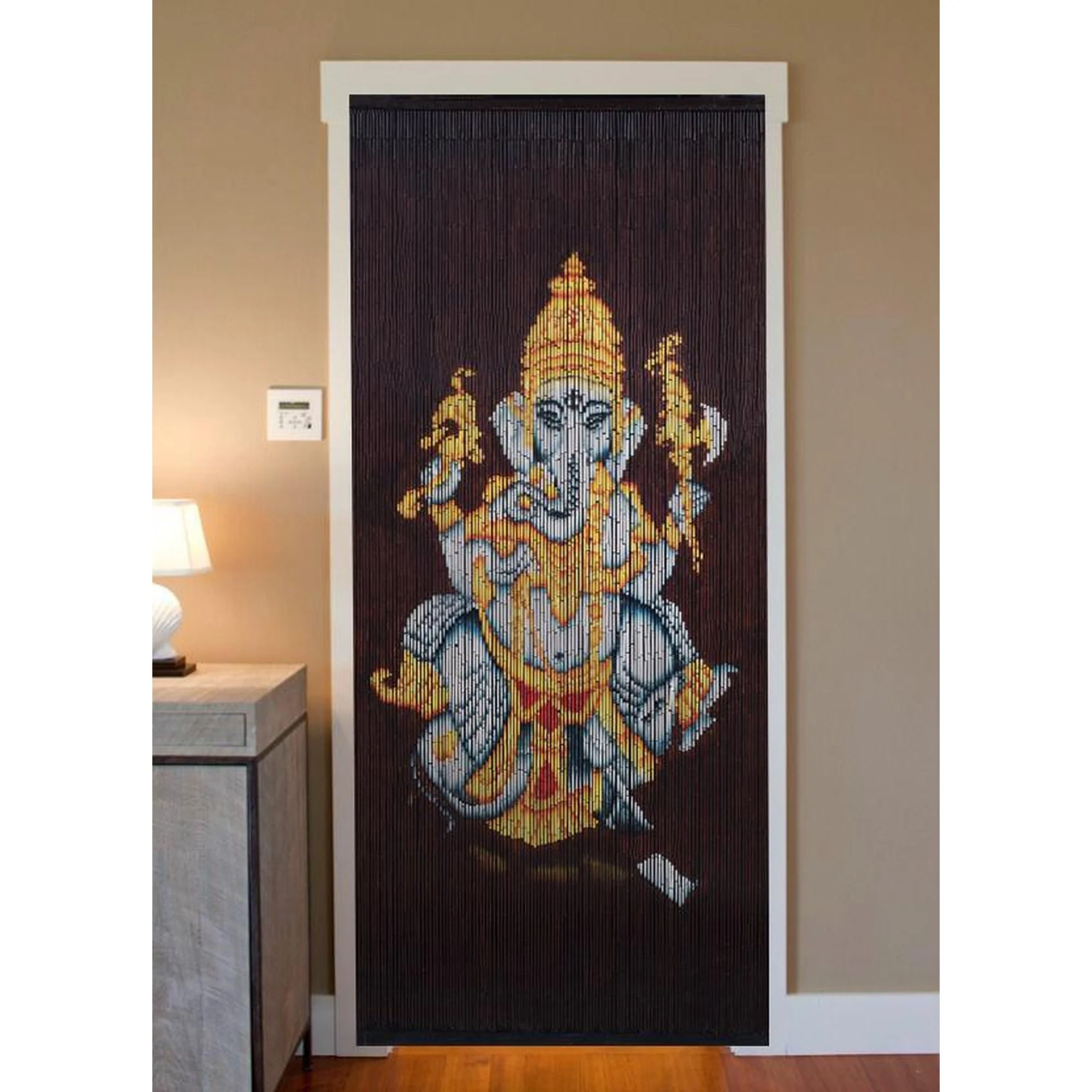 FINAL SALE Factory Second Bamboo Beaded Curtain - Ganesha (2) - Image 2