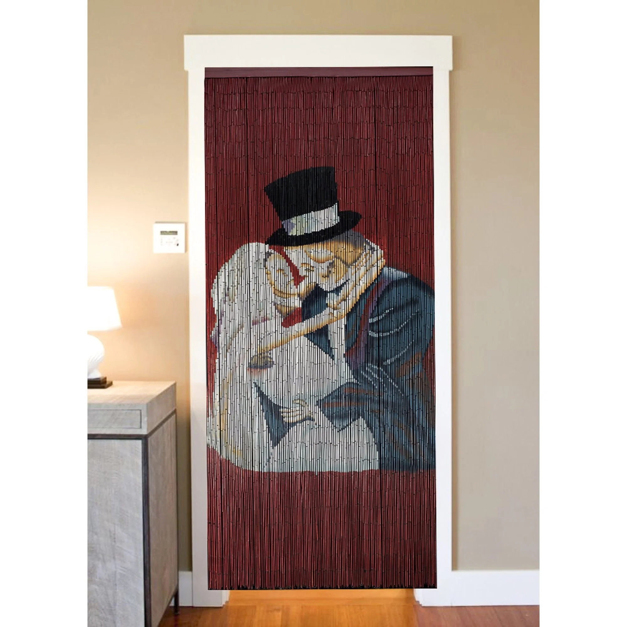 FINAL SALE Factory Second Bamboo Beaded Curtain - Skeleton Lovers - Image 2