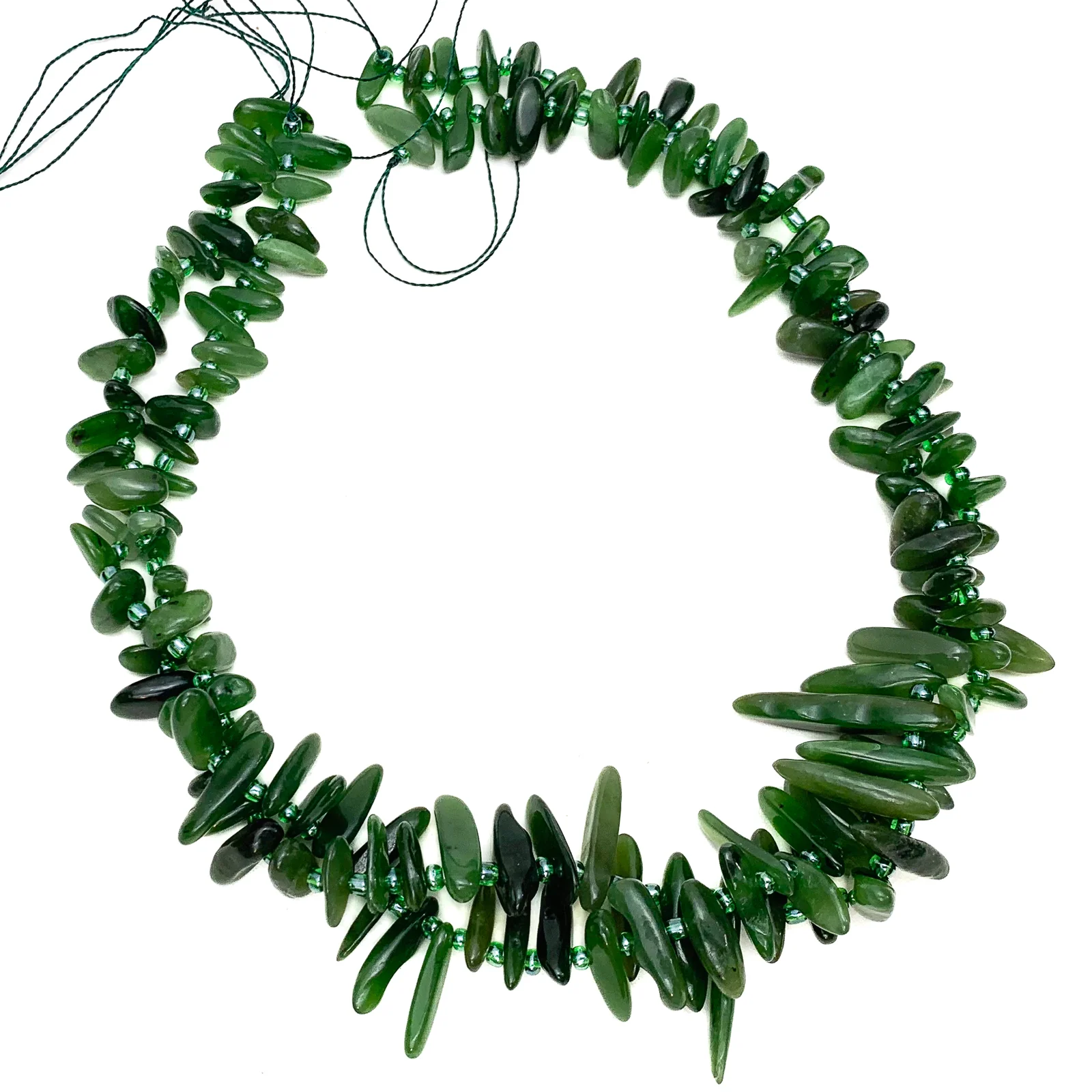 Fine Green Aventurine Shards Bead Strand - Image 3