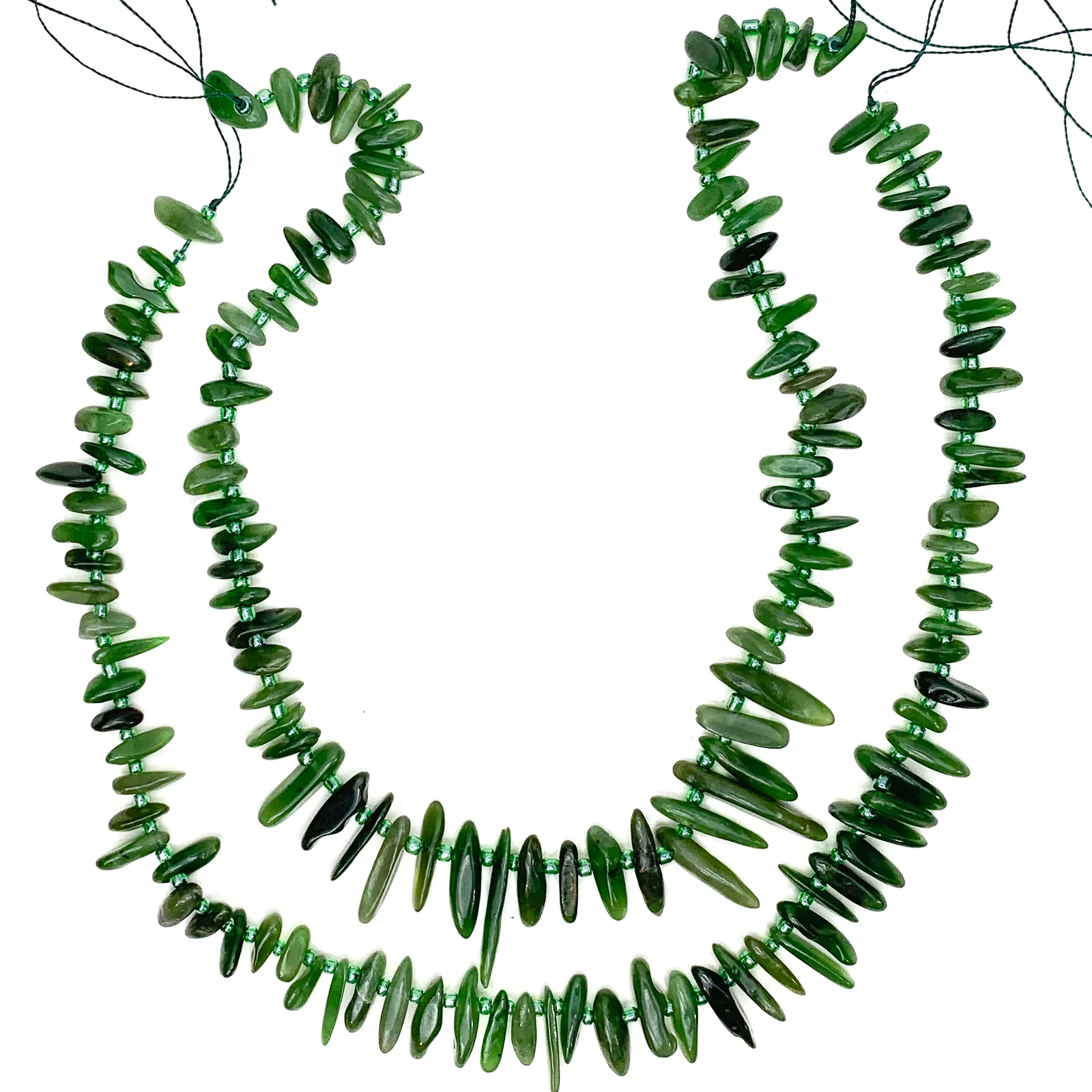 Fine Green Aventurine Shards Bead Strand - Image 4