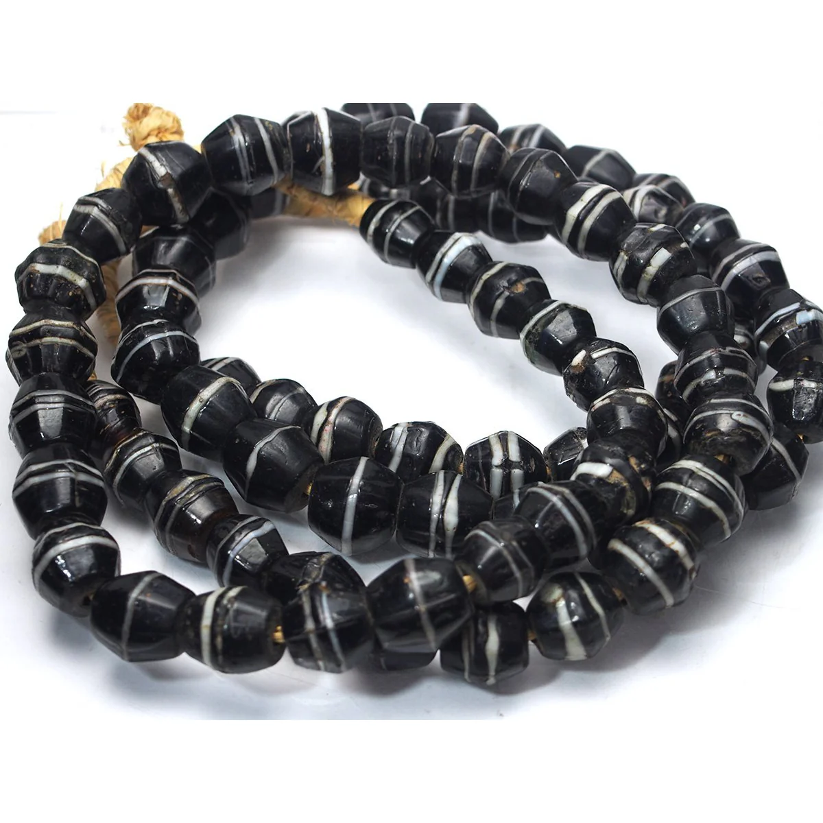 Fine Hand Wound and Feathered Recycled Glass Beads / Necklace - Image 3