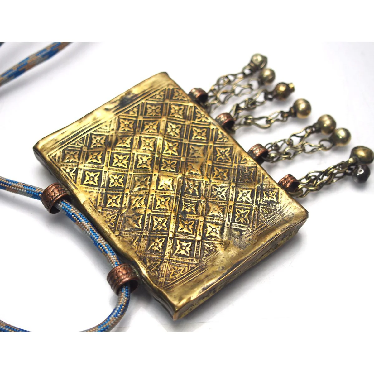 Fine Kuchi Brass and Copper Amulet Case Pendant Necklace - Image 2