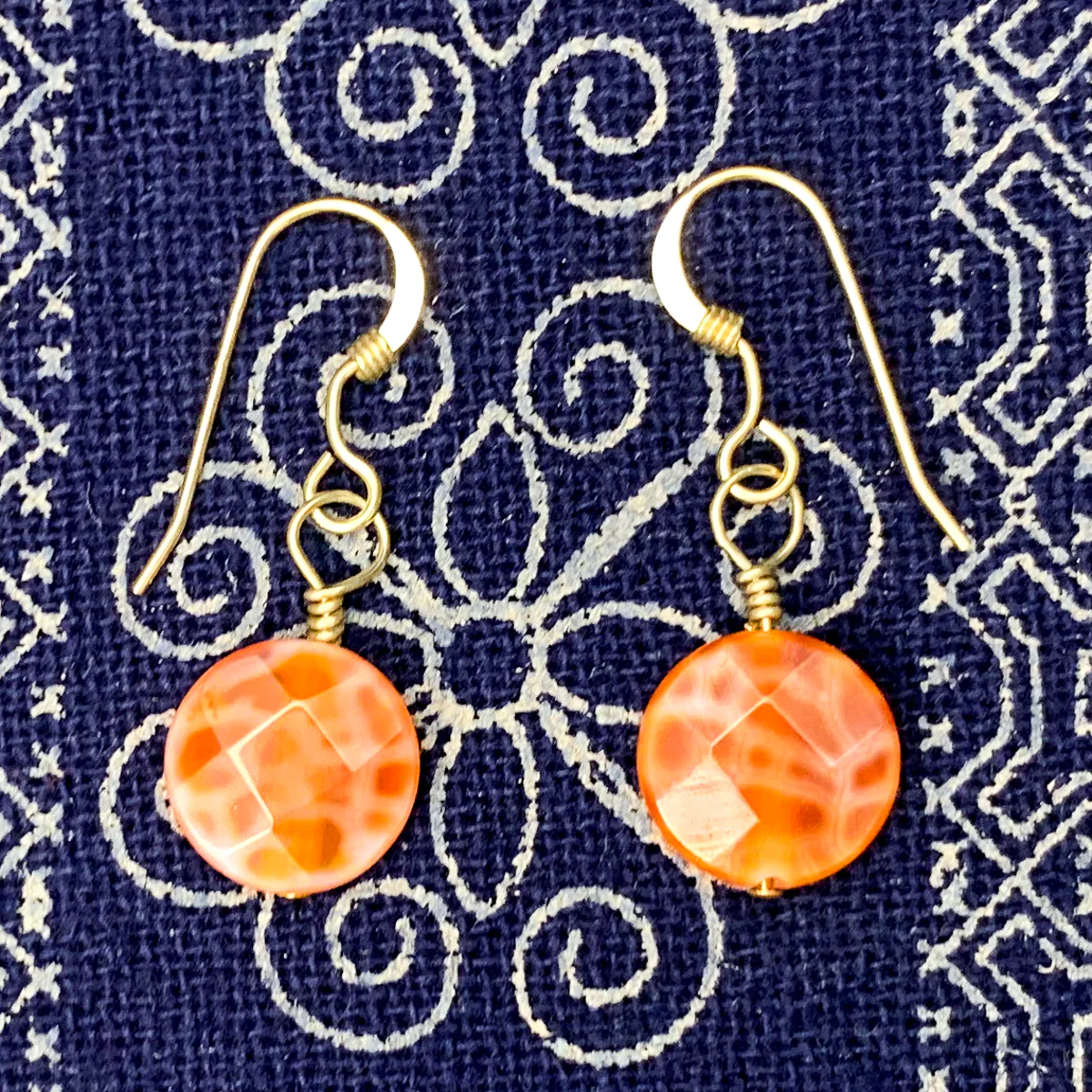 Fire Agate Earrings With Gold-Filled French Earwires - Image 3