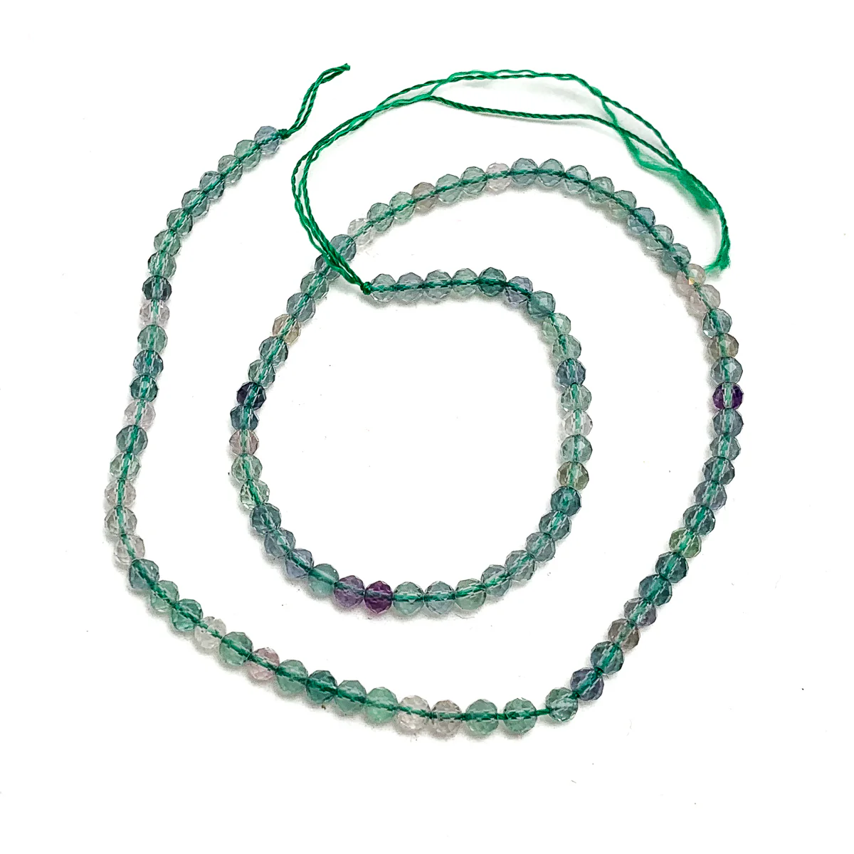 Fluorite Faceted 4mm Round Bead Strand - Image 2